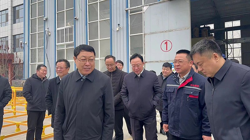 2024年1月31日县委书记刘新营及县领导班子来河北盛宝环保设备有限公司指导工作